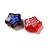 Tartan Pattern Printed Opaque Acrylic European Beads OACR-P038-06C-M-2