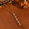 Brass Pave Colorful Cubic Zirconia Geometric Heart Tassel Long Pendant 304 Stainless Steel Cable Chain Necklaces for Women WGA7C59-05-1
