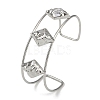 Non-Tarnish 304 Stainless Steel Wide Textured Open Cuff Bangles BJEW-Q348-05P-13-1