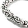 Non-Tarnish 304 Stainless Steel Byzantine Chain Bracelet BJEW-C042-04P-2