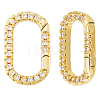 6Pcs Brass Micro Pave Clear Cubic Zirconia Spring Gate Rings KK-BBC0020-05-7