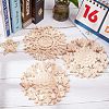 Natural Solid Wood Carved Onlay Applique Craft WOOD-FH0001-16-6