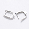 Brass Micro Pave Cubic Zirconia Hoop Earring Findings with Latch Back Closure KK-T048-033P-NF-2