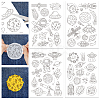 4 Sheets 11.6x8.2 Inch Stick and Stitch Embroidery Patterns DIY-WH0455-100-1