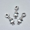 Antique Silver Plated 925 Sterling Silver European Dangle Charms STER-L060-15A-AS-1