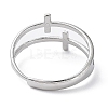 Non-Tarnish 304 Stainless Steel Hollow Cross Adjustable Rings RJEW-D006-01P-3