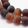 Natural Striped Agate/Banded Agate Bead Strands G-K166-12-8mm-04-3