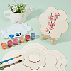 Wooden Blank Plates Set DIY-WH0016-66-2