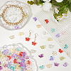 120Pcs 12 Colors Glass Butterfly Charms PALLOY-DC00029-5