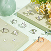 DIY Blank Dome Open Ring Making Kit STAS-PH0004-65-4