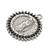 304 Stainless Steel & Rhinestone Pendants STAS-G371-09G-02P-2
