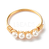 Round Shell Pearl Beads Finger Rings X1-RJEW-TA00001-8