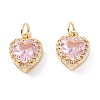Brass Micro Pave Cubic Zirconia Charms LS-ZIRC-A019-14G-F-1