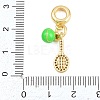 Brass Micro Pave Clear Cubic Zirconia Sports European Dangle Charms KK-H273-07G-3