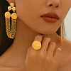 Vintage Alloy Round Tassel Earrings & Ring Sets for Women's Party Wedding LS-KC7338-4
