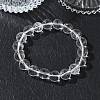 Natural Quartz Crystal Round Beaded Stretch Bracelets GG-CBA12F1-02D-12-2
