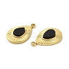 Natural Black Onyx(Dyed & Heated) Teardrop Charms STAS-J401-VC666-3