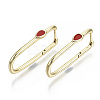 Brass Enamel Huggie Hoop Earrings EJEW-N011-33-NF-2