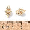 Brass Micro Pave Clear Cubic Zirconia Connetor Charms KK-A194-01G-3