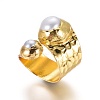 Adjustable Pearl Cuff Finger Rings RJEW-K229-H01-4