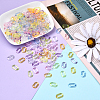 600Pcs 6 Colors Transparent Acrylic Linking Rings TACR-CJ0001-35-5