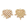 Brass Micro Pave Cubic Zirconia Chandelier Component Links KK-B074-13G-1