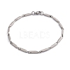 Tarnish Resistant Unisex 201 Stainless Steel Bar Link Chain Bracelets BJEW-L637-35B-P-4