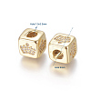 Brass Micro Pave Cubic Zirconia Beads ZIRC-G162-16G-08-2