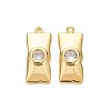 Brass Micro Pave Clear Cubic Zirconia Pendants KK-S360-151-NR-1