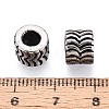 304 Stainless Steel Textured European Style Large Hole Beads STAS-T072-98AS-3