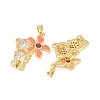 Brass Micro Pave Clear Cubic Zirconia Pendants X-KK-F931-19G-2