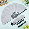 Glitter Plastic & Oxford Cloth Fan with Fan Bags AJEW-WH20022-89C-3