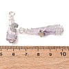 2Pcs Electroplated Natural Quartz Crystal Dyed Copper Wire Wrapped Pendants PALLOY-JF03164-02-3