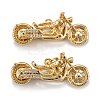 Brass Micro Pave Clear Cubic Zirconia Pendants ZIRC-P086-29G-2