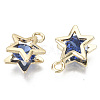 Brass Micro Cubic Zirconia Charms X-KK-N235-034C-2