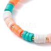 Handmade Disc Polymer Clay Braided Bead Bracelets Set BJEW-TA00043-19