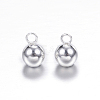 304 Stainless Steel Sphere Charms X-STAS-G085-18S-1