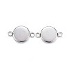 Tarnish Resistant 304 Stainless Steel Cabochon Connector Settings STAS-G127-14-8mm-P-2