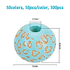 100Pcs 10 Colors Painted Natural Wood Beads WOOD-OC0002-08-2