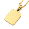 Ion Plating(IP) Rectangle with Initial Letter 304 Stainless Steel Pendant Necklace NJEW-R265-04G-K-2