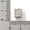 Brass Micro Pave Clear Cubic Zirconia European Beads KK-G493-48P-01-3