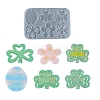 Easter Egg & Shamrock & Flower Connector Charms Silicone Molds X-DIY-L065-01-1