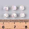 Transparent Spray Painted Glass Beads X1-EGLA-N018-4mm-08-4