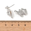 Brass with Clear Cubic Zirconia Stud Earring Findings KK-G499-06P-3