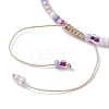 Natural Mixed Gemstone & Glass Seed Braided Bead Bracelets BJEW-JB09529-5