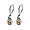 Brass Cubic Zirconia Hoop Earrings EJEW-Q015-02P-A-2