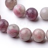 Dyed Round Natural Pink Tourmaline Beads Strands X-G-K089-10mm-05-1