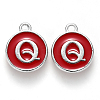 Platinum Plated Alloy Enamel Charms X-ENAM-S118-03Q-P-1