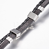 Leather Braided Cord Bracelets BJEW-E324-A10-3