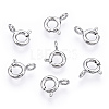 Rhodium Plated 925 Sterling Silver Spring Ring Clasps STER-T004-81A-P-3